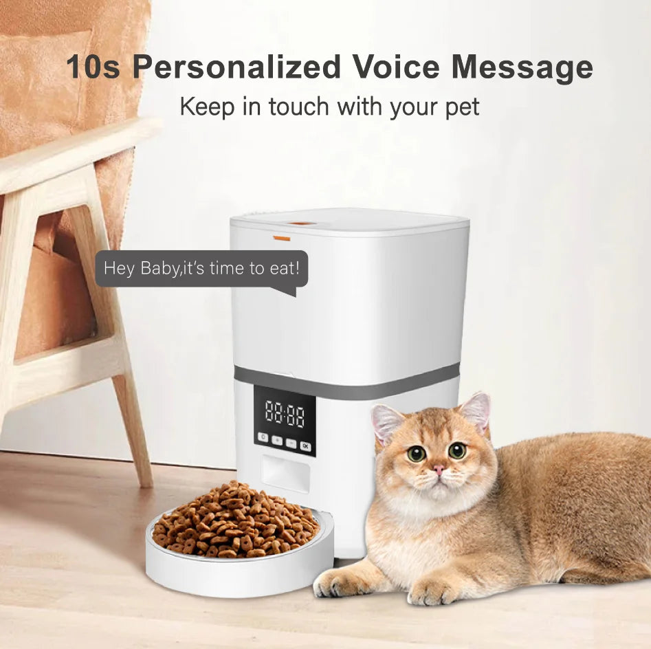 4L Automatic Pet Feeder – Smart Cat & Dog Food Dispenser with USB Power, Stainless Steel Bowl & Portion Control