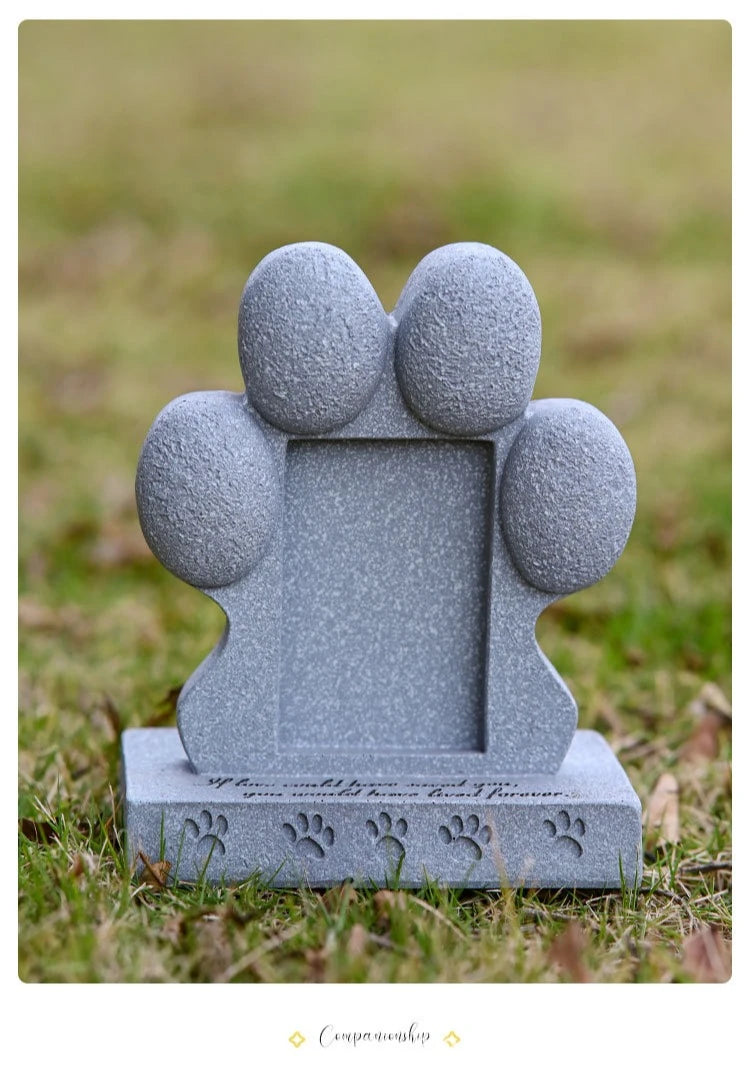 Pawprint Dog Memorial Gift – Pet Loss Sympathy Keepsake with Picture Frame & Grave Marker