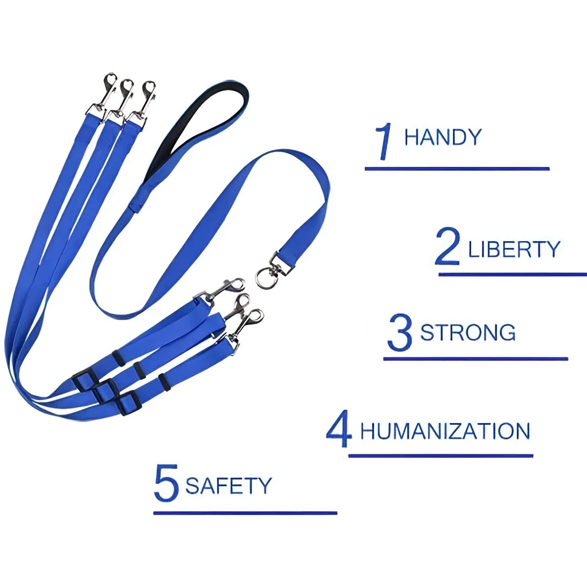 3-in-1 Durable Nylon Dog Leash – Outdoor Walking, Car Travel & Hiking Leash with Padded Handle