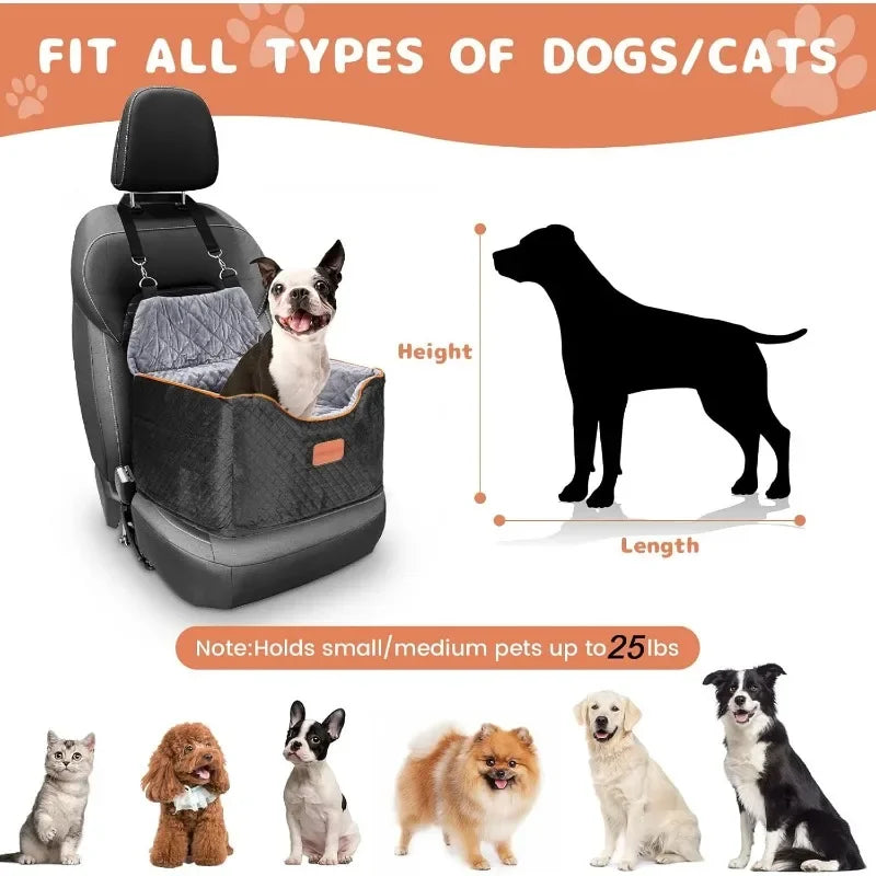 Tool Memory Foam Booster Dog Car Seat – Anti-Slip Sturdy Travel Seat for Small & Medium Dogs | Washable Removable Cover, Guaranteed Authentic