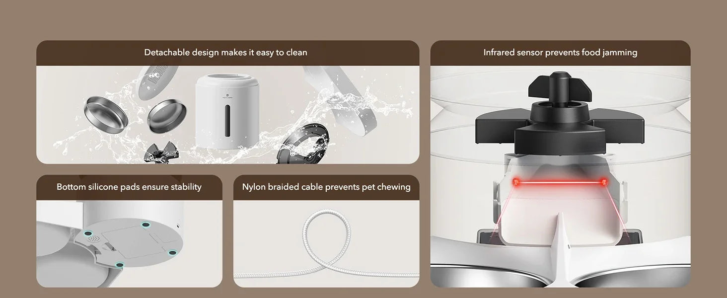 Automatic Cat Feeder – 5G WiFi Pet Feeder for Two Cats or Dogs with Remote Control & Low Food Sensor, 5L Capacity