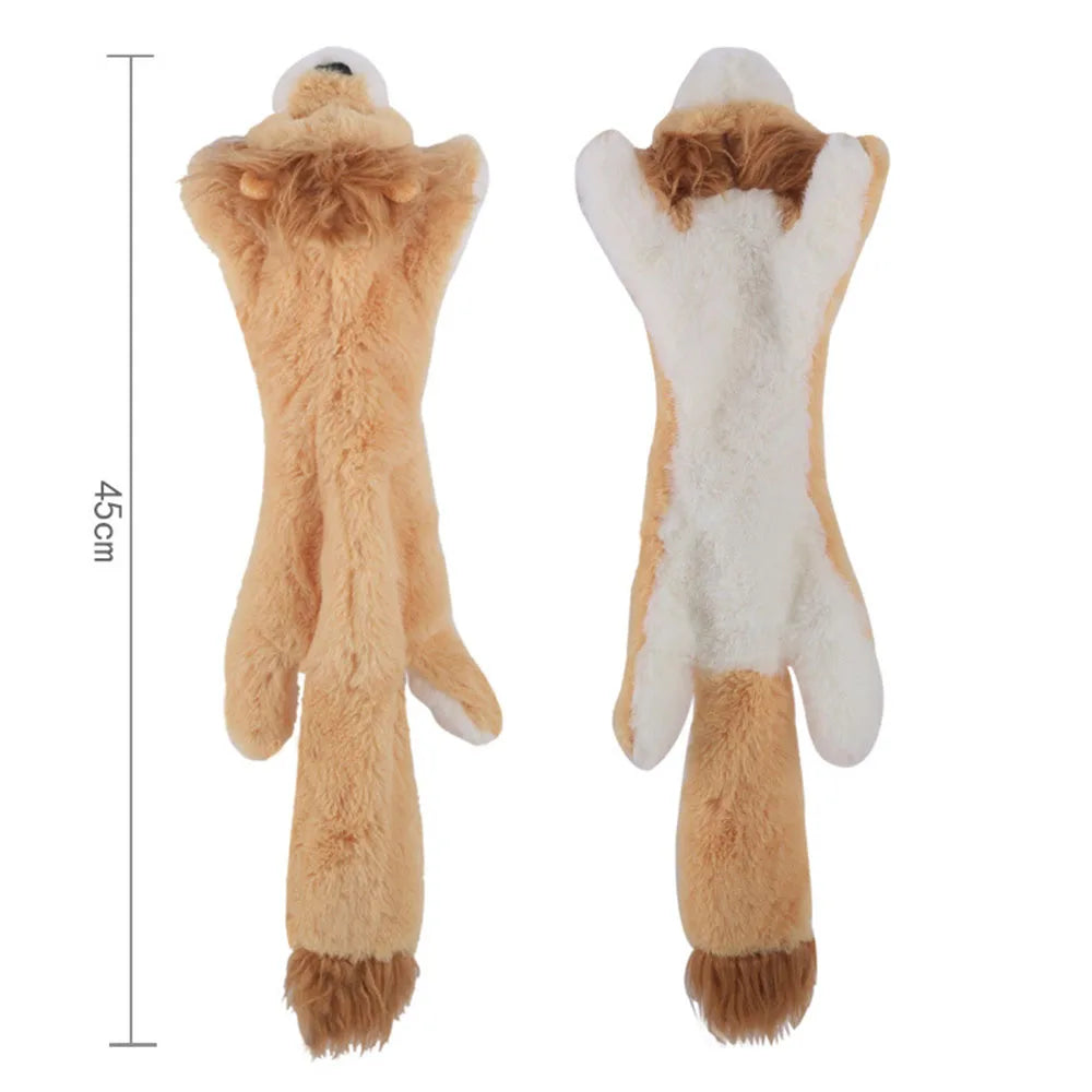 Stuffingless Plush Dog Toy – Durable Squeaky & Crinkle Chew Toy for Dogs (Simulated Animal Design)