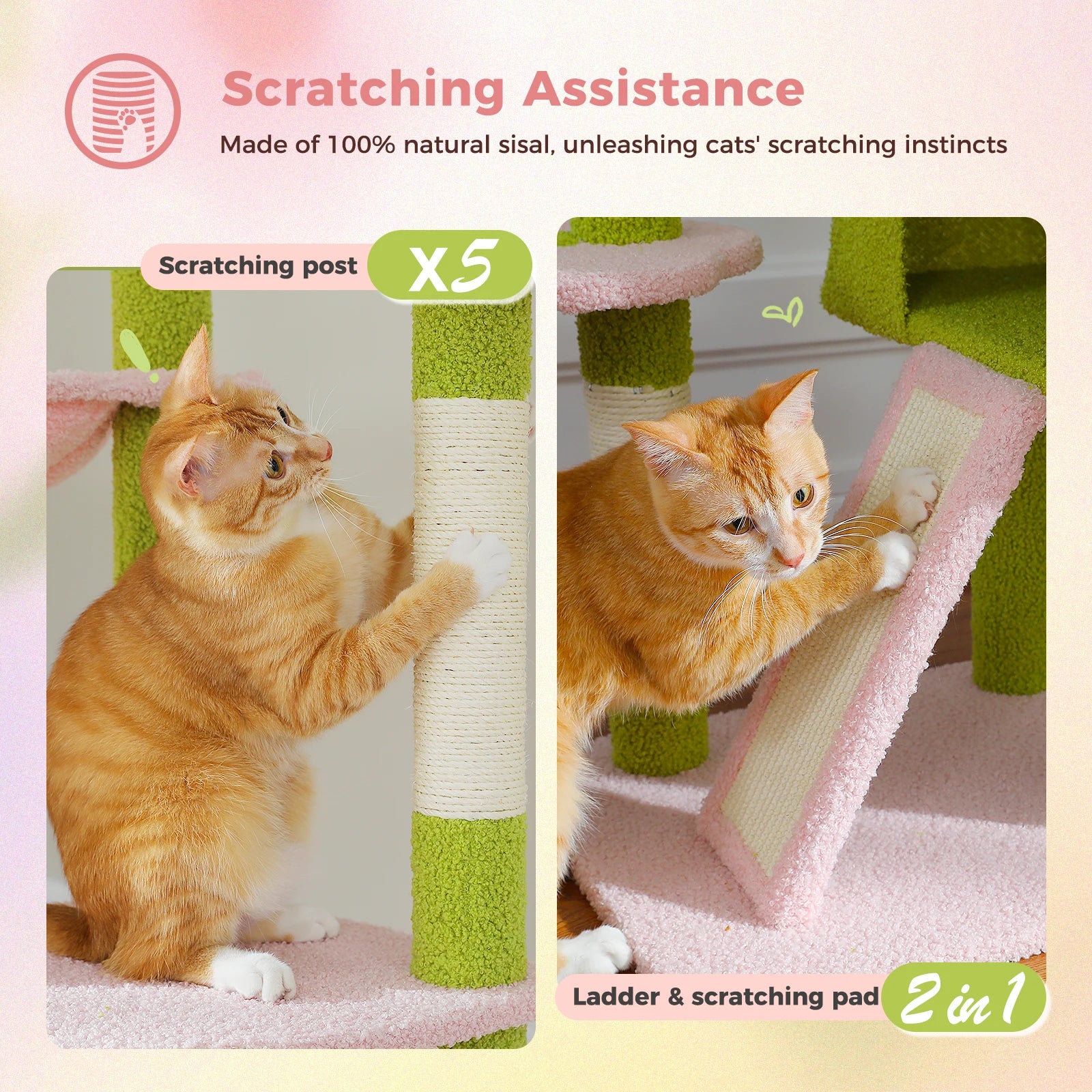 Adjustable Floor-to-Ceiling Cat Tree Tower – Tall Indoor Cat Furniture with Hammock, Cozy Condo & Sisal Scratching Posts