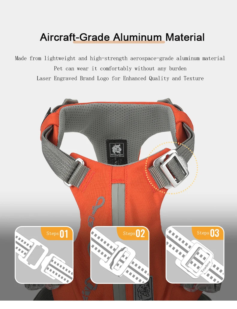 TRUELOVE Escape-Proof Tactical Dog Harness – Training Vest with Zipper Pocket & Control Handle