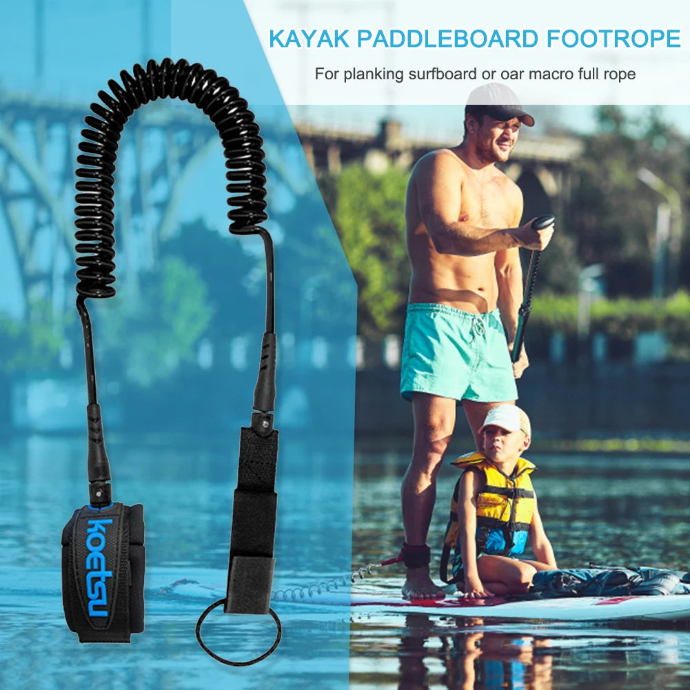 Coiled SUP Surfboard Leash – TPU Paddle Board Ankle Strap