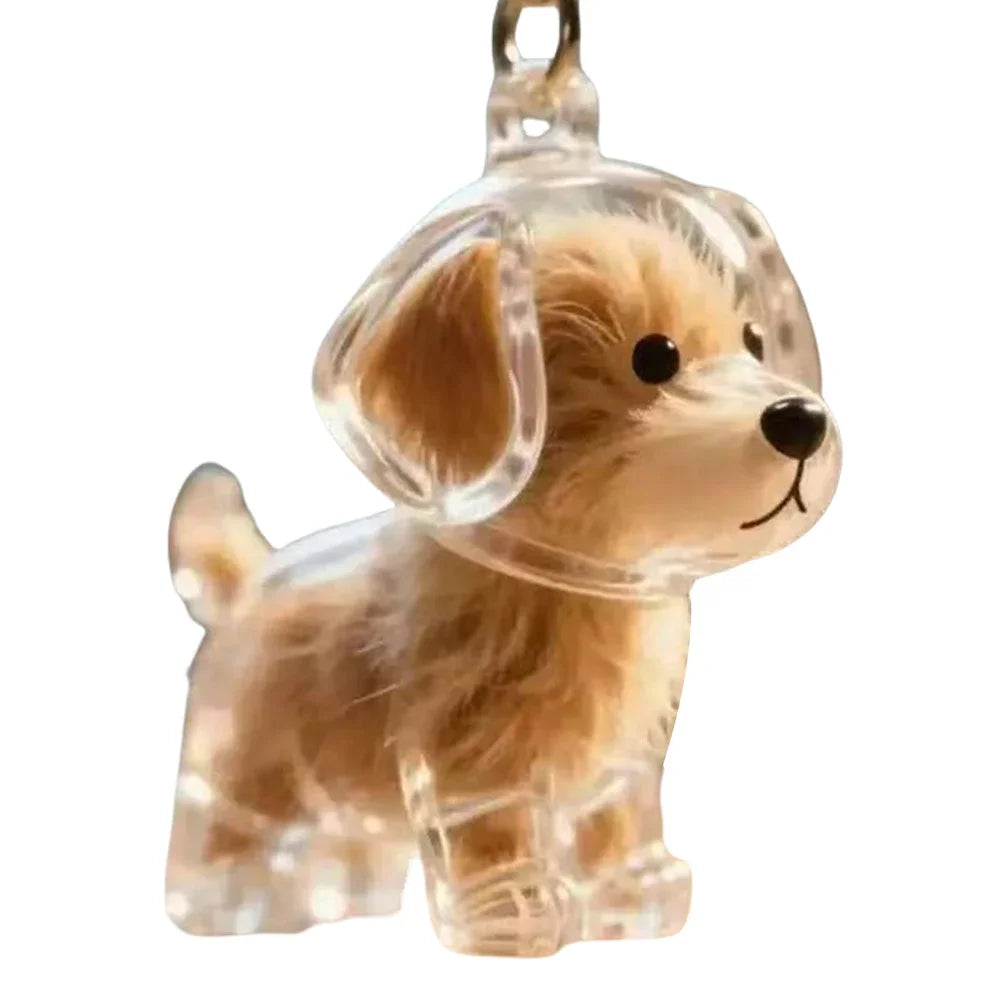 Dog Fur Keepsake Capsule Keychain – Transparent Memorial Charm Pendant for Pet Hair Storage & Remembrance Gifts