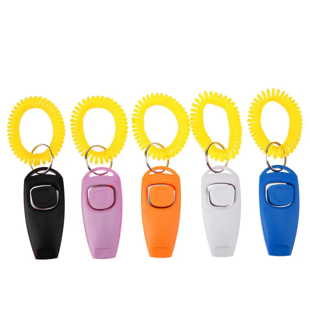 Pet Training Clicker & Whistle Combo – Sound-Based Training Aid with Key Ring for Dogs and Cats