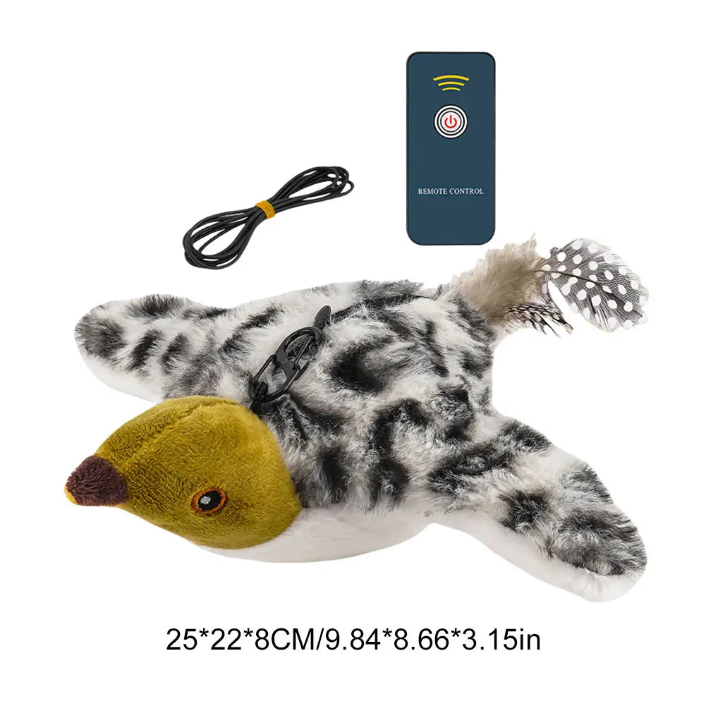 Flying Bird Cat Toy – Rechargeable Flapping Wings & Chirping Sparrow, Interactive Indoor Toy for Cats & Kittens