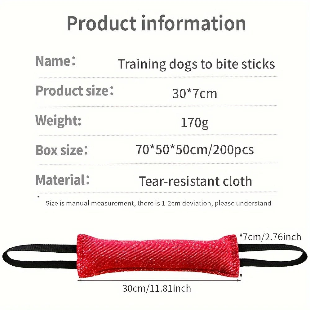 Dog Training Bite Stick – Double Handle Jute Tug Toy for Interactive Play & Bite Training