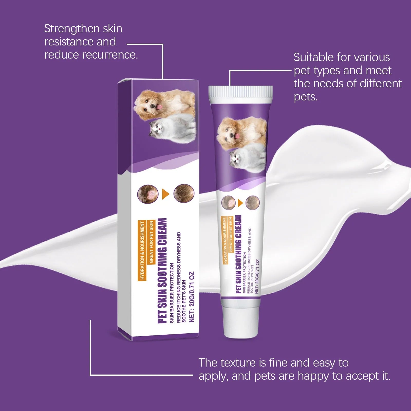 Pet Skin Care Cream – Itchy Skin Relief & Soothing Balm for Dogs & Cats