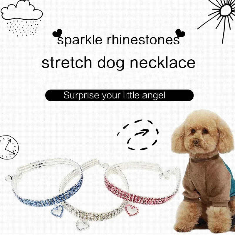 Crystal Rhinestone Pet Collar – Adjustable Jewelry for Cats & Small Dogs