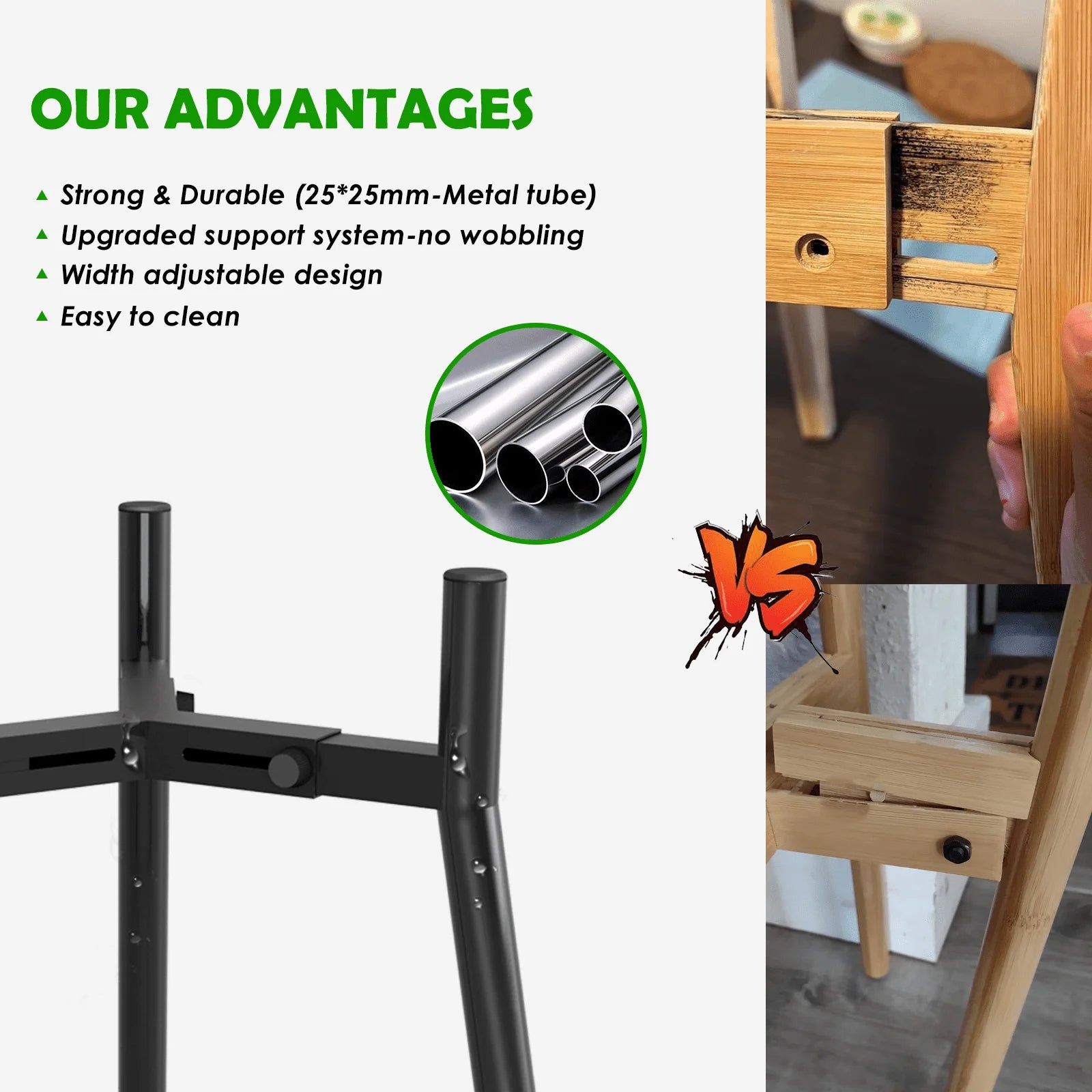 Adjustable Elevated Dog Bowl Stand – 3 Heights for Large Dogs (Bowls Not Included)