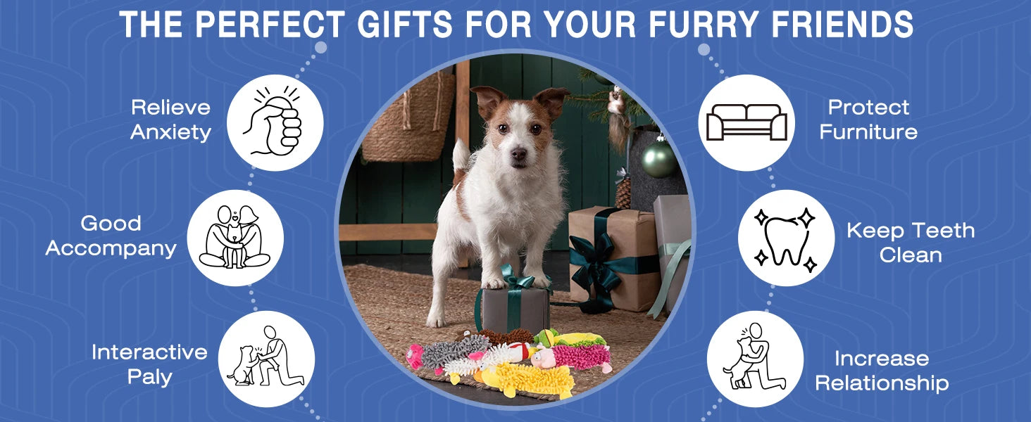 Plush Dog Toy with Squeaker – Soft Chew Toy for Interactive Play