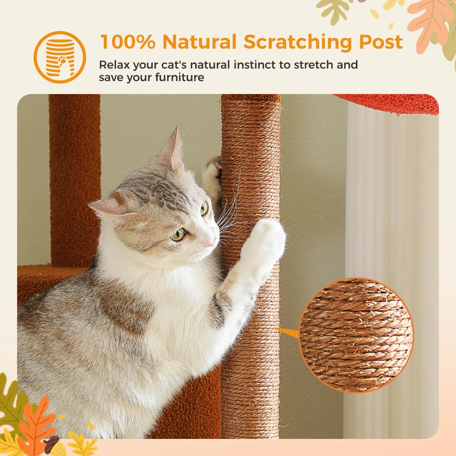 Adjustable Floor-to-Ceiling Cat Tree Tower – Tall Indoor Cat Furniture with Hammock, Cozy Condo & Sisal Scratching Posts