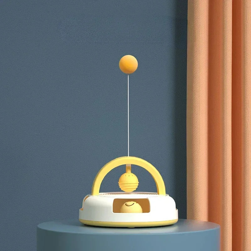 Gravity Turntable Cat Toy – Table Tennis & Catnip Ball for Interactive Play
