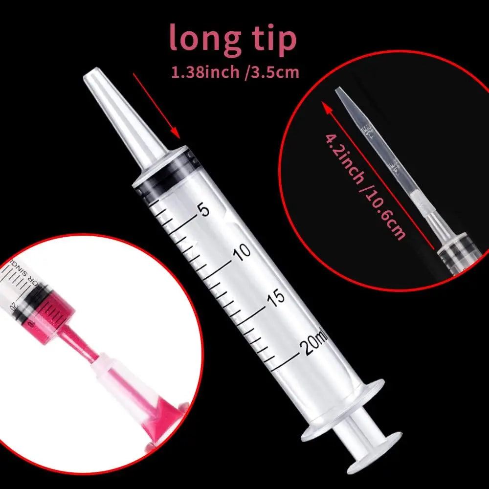 Reusable Plastic Syringe (Without Needle) – 20ml for Pet Feeding, Hydroponics, Nutrients, and Liquid Measurement