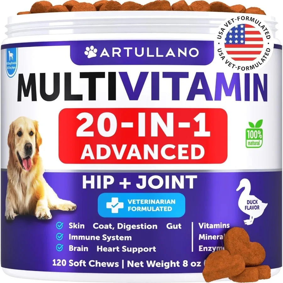 20-in-1 Dog Multivitamin Chewables with Glucosamine – Senior & Puppy Support