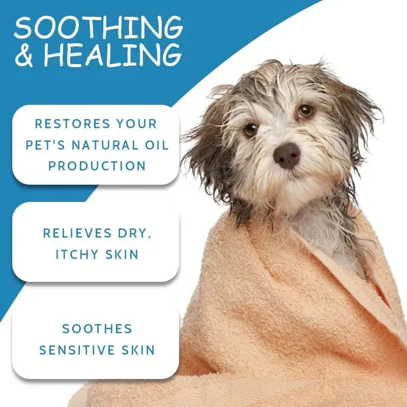 Cat & Dog Shower Gel Shampoo – 150ml Cleaning & Deodorizing Formula | Itch Relief, Mite Removal, Long-Lasting Fragrance
