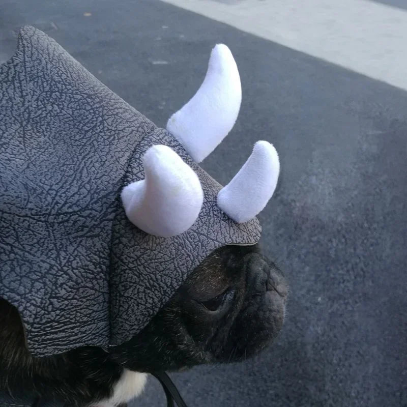 Triceratops Dinosaur Pet Hat – Costume Headgear for Cats & Dogs