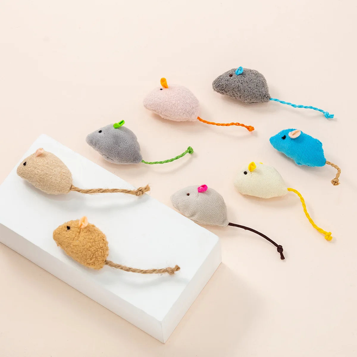 8-Pack Simulated Mouse Cat Toys – Interactive Catnip Toys for Indoor Cats and Kittens