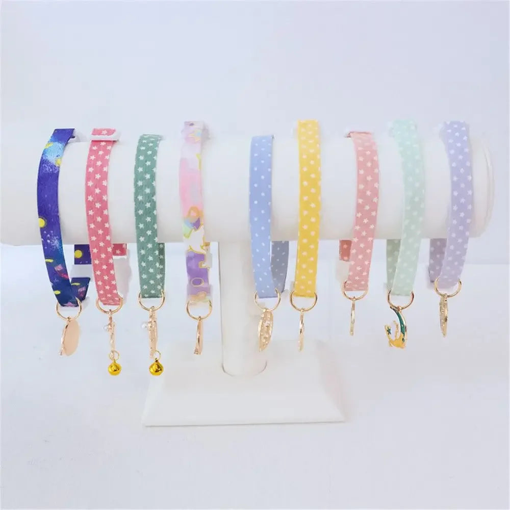Adjustable Breakaway Kitten Collar with Pendant – Safe and Stylish for Cats and Puppies