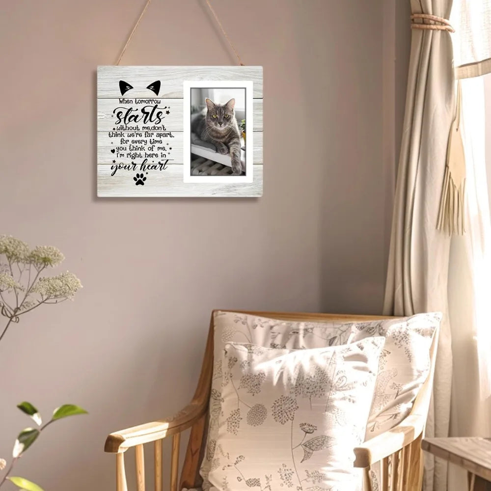 Cat Memorial Picture Frame – 4x6 Pet Loss Sympathy Gift & Memory Keepsake for Cats