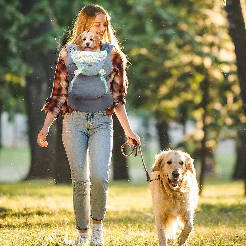 Ergonomic Front Pack Pet Carrier – Fashion Designer Carrier for Dogs & Cats