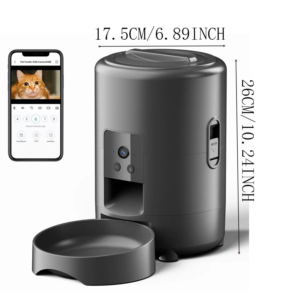 2L Smart Automatic Pet Feeder with WiFi, APP & Camera – Timed Dog & Cat Food Dispenser