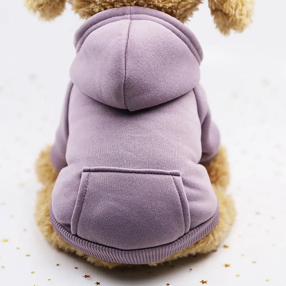 Puppy Pet Hooded Sweatshirt – Two-Legged Autumn/Winter Outfit with Pocket for Cats & Dogs