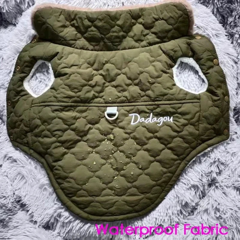 Winter Dog Coat with Fur Collar – Soft Fleece Pet Jacket with D-Ring for Small Dogs & Puppies