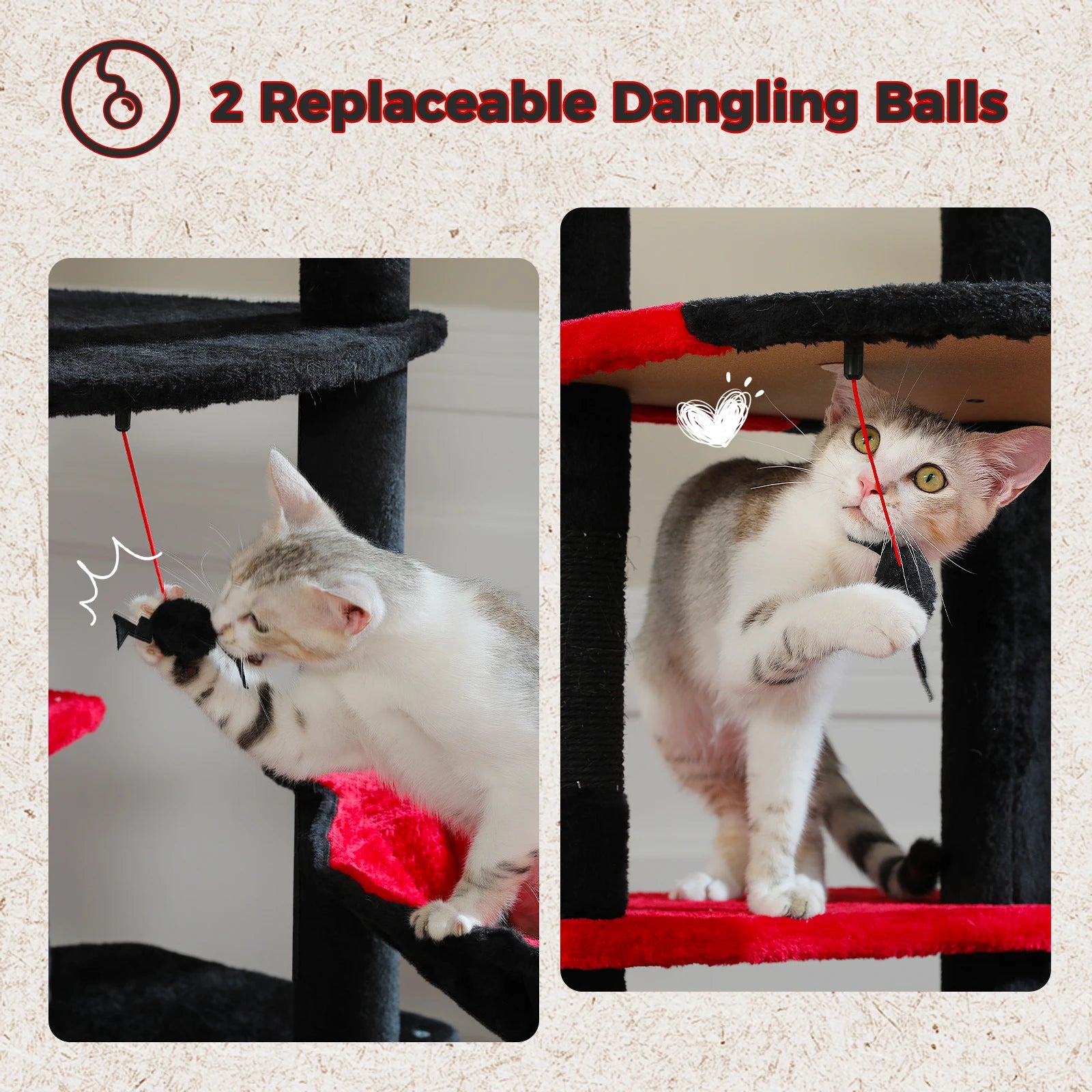 Adjustable Floor-to-Ceiling Cat Tree Tower – Tall Indoor Cat Furniture with Hammock, Cozy Condo & Sisal Scratching Posts