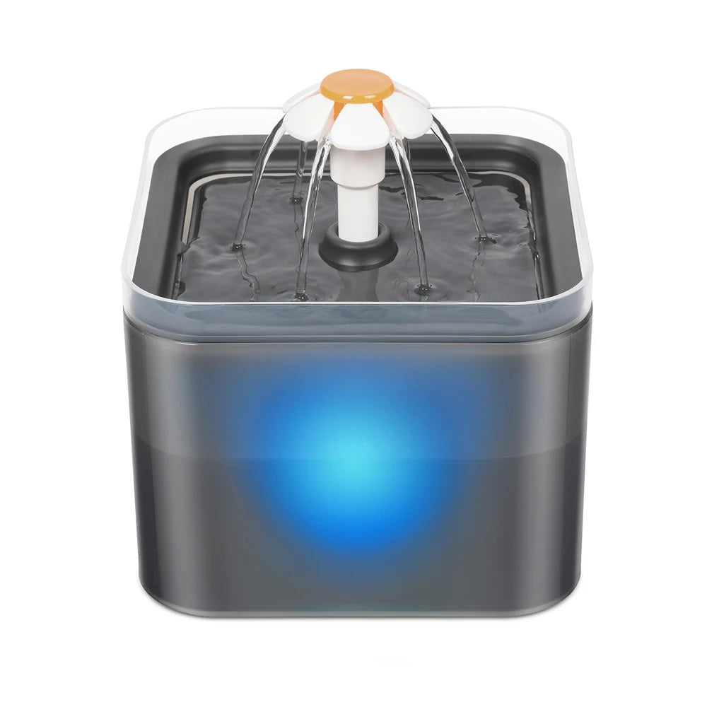 2L Automatic Pet Water Fountain with LED Light – USB Cat & Dog Water Dispenser with Recirculating Filter