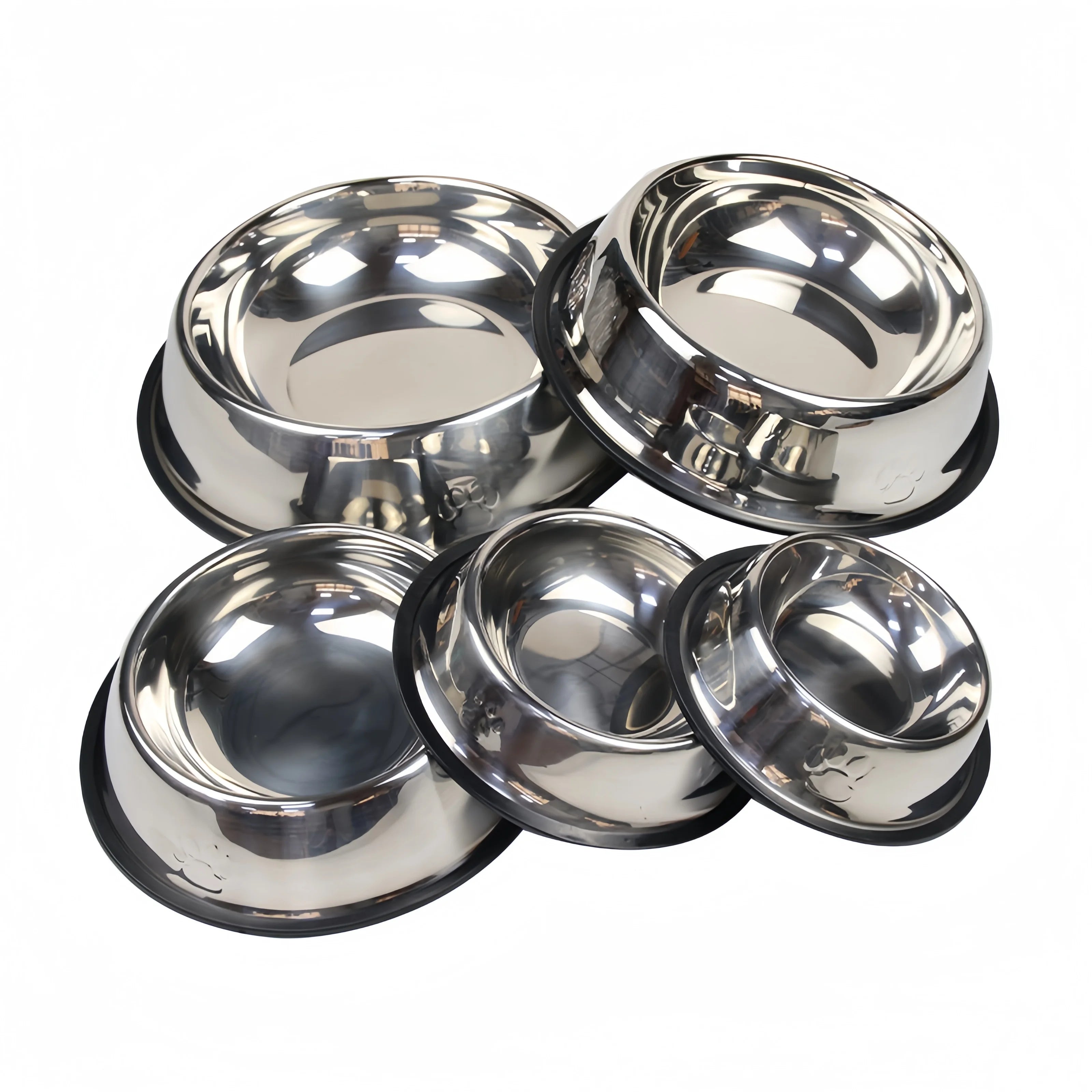 Stainless Steel Pet Bowl – Durable Feeding & Water Dish for Dogs & Cats (6 Sizes)