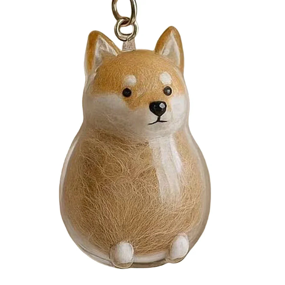 Dog Fur Keepsake Capsule Keychain – Transparent Memorial Charm Pendant for Pet Hair Storage & Remembrance Gifts
