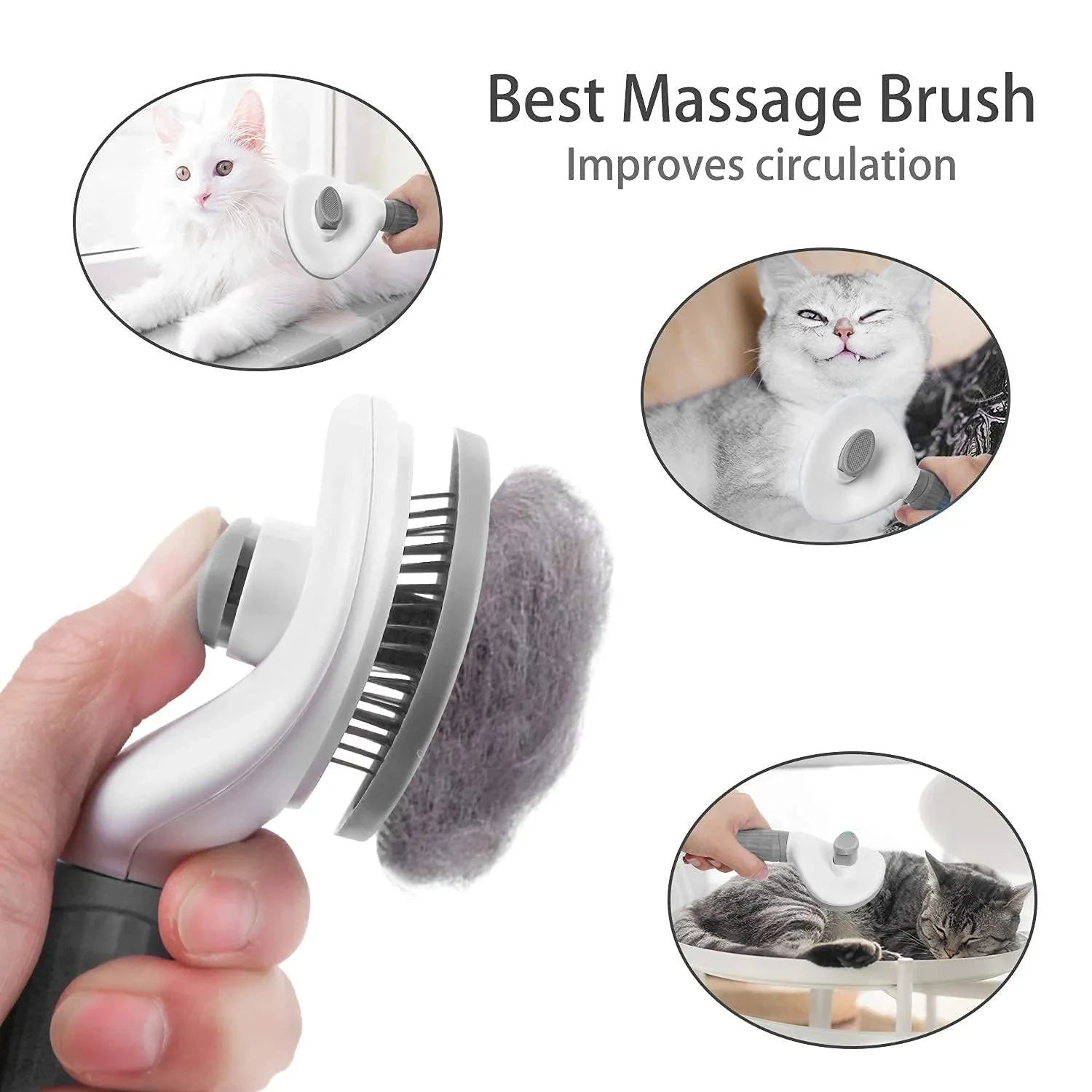 Self-Cleaning Pet Grooming Brush – Hair Remover & Dematting Tool for Dogs and Cats