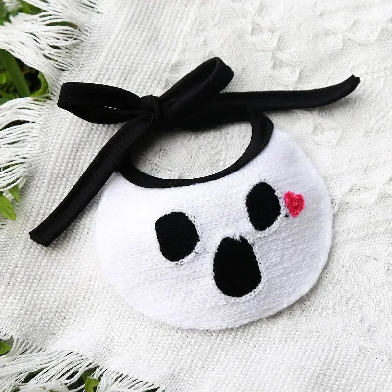 Halloween Dog & Cat Lace Bib – Pumpkin & Ghost Festival Pet Costume Accessory