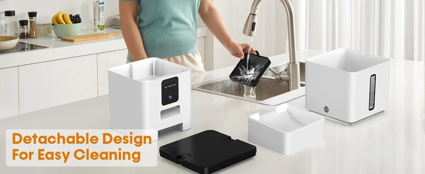 Automatic Dog & Cat Feeder with Camera – 5G WiFi Smart App Control, HD 1080P Video Recording, Timed Pet Food Dispenser