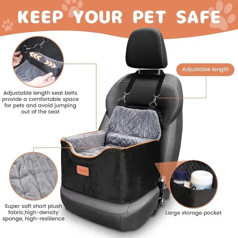 Tool Memory Foam Booster Dog Car Seat – Anti-Slip Sturdy Travel Seat for Small & Medium Dogs | Washable Removable Cover, Guaranteed Authentic