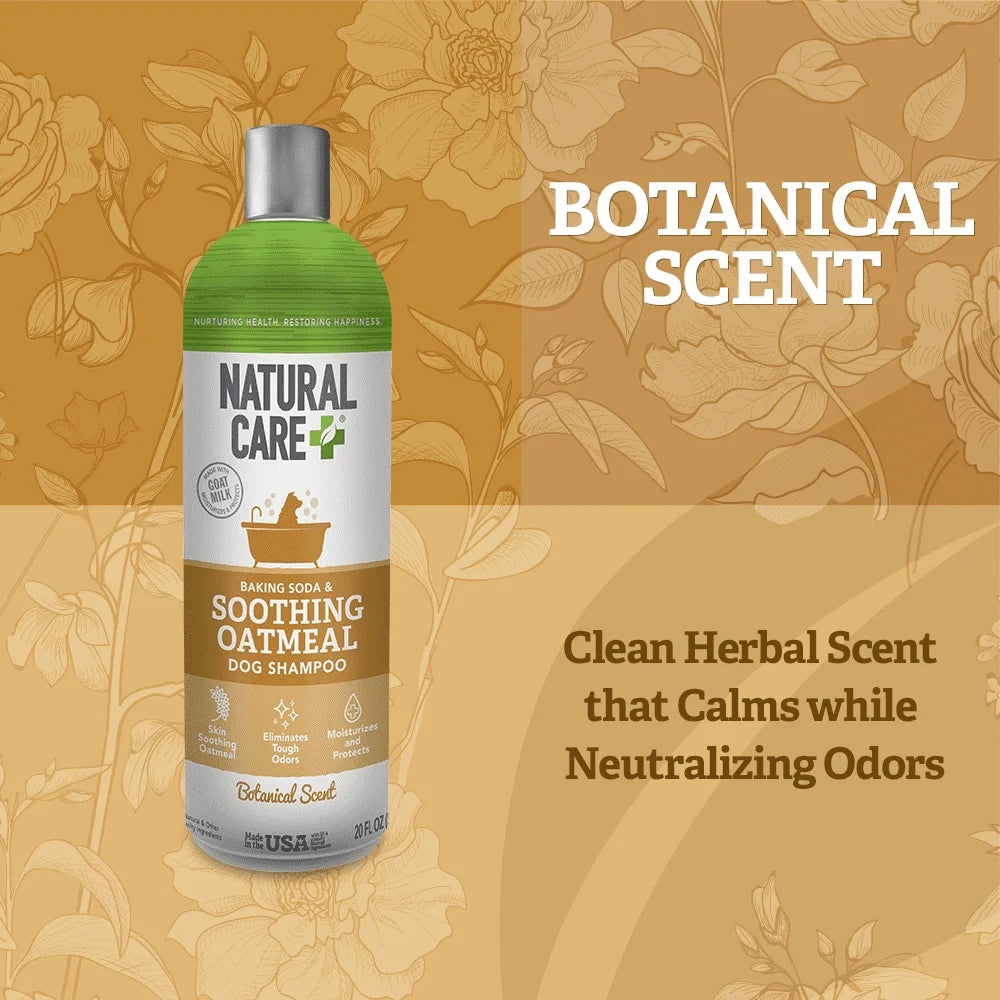 Baking Soda & Oatmeal Dog Shampoo – Natural Deodorizer with Goat Milk, Moisturizing Deep Clean, 20oz Biodegradable
