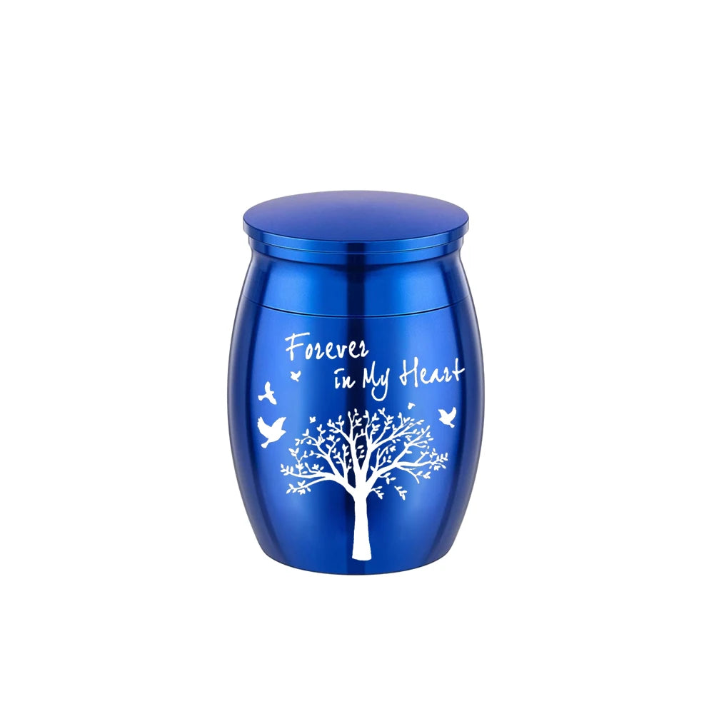 Mini Tree of Life Keepsake Urn – 7 Colors Small Aluminum Memorial Urn for Human Ashes