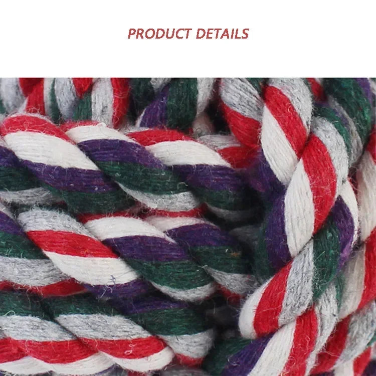 1PC Braided Cotton Rope Ball Dog Toy – Durable Knot Chew Toy for Puppies & Small Dogs | Teeth Cleaning & Interactive Play