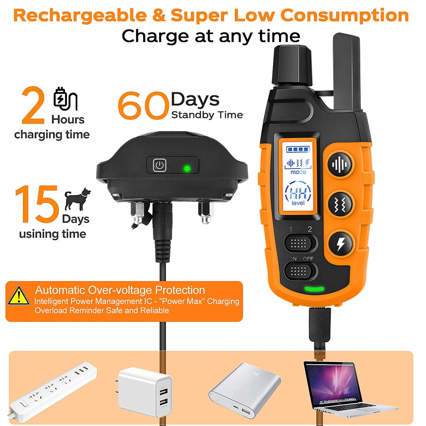 3300Ft Electric Dog Training Collar with Remote – Waterproof Shock & Vibration Behavior Trainer for Dogs 5–120 lbs