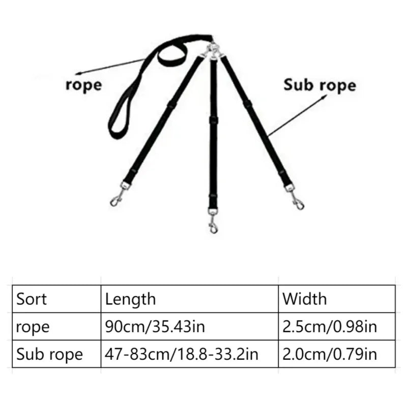 3-in-1 Durable Nylon Dog Leash – Outdoor Walking, Car Travel & Hiking Leash with Padded Handle
