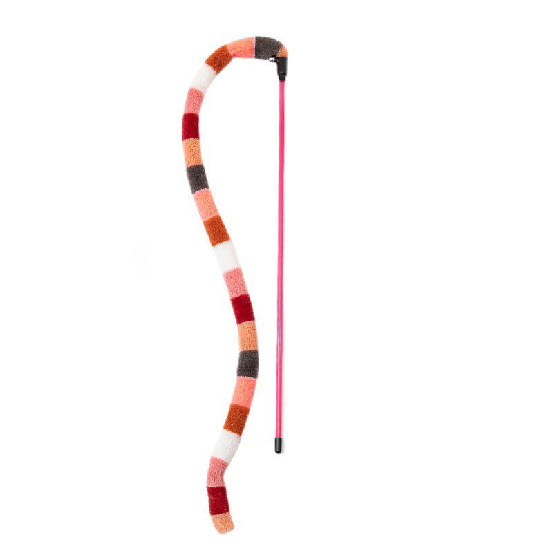 Caterpillar Cat Teaser Wand – Colorful Feather Toy for Interactive Play
