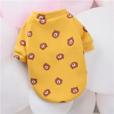Cartoon Pet Hoodie – Winter Sweatshirt Coat for Small Dogs & Cats
