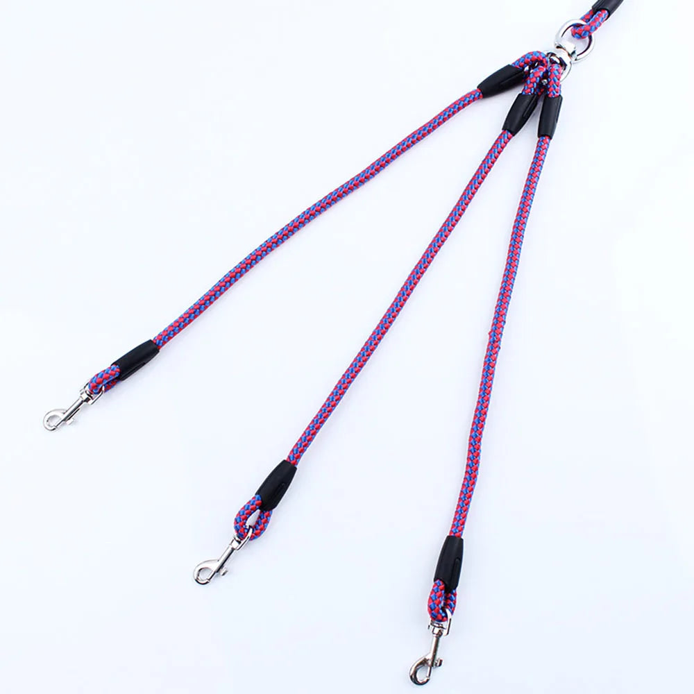 No-Tangle Triple Dog Leash Coupler – 3-Way Splitter for Small Dogs