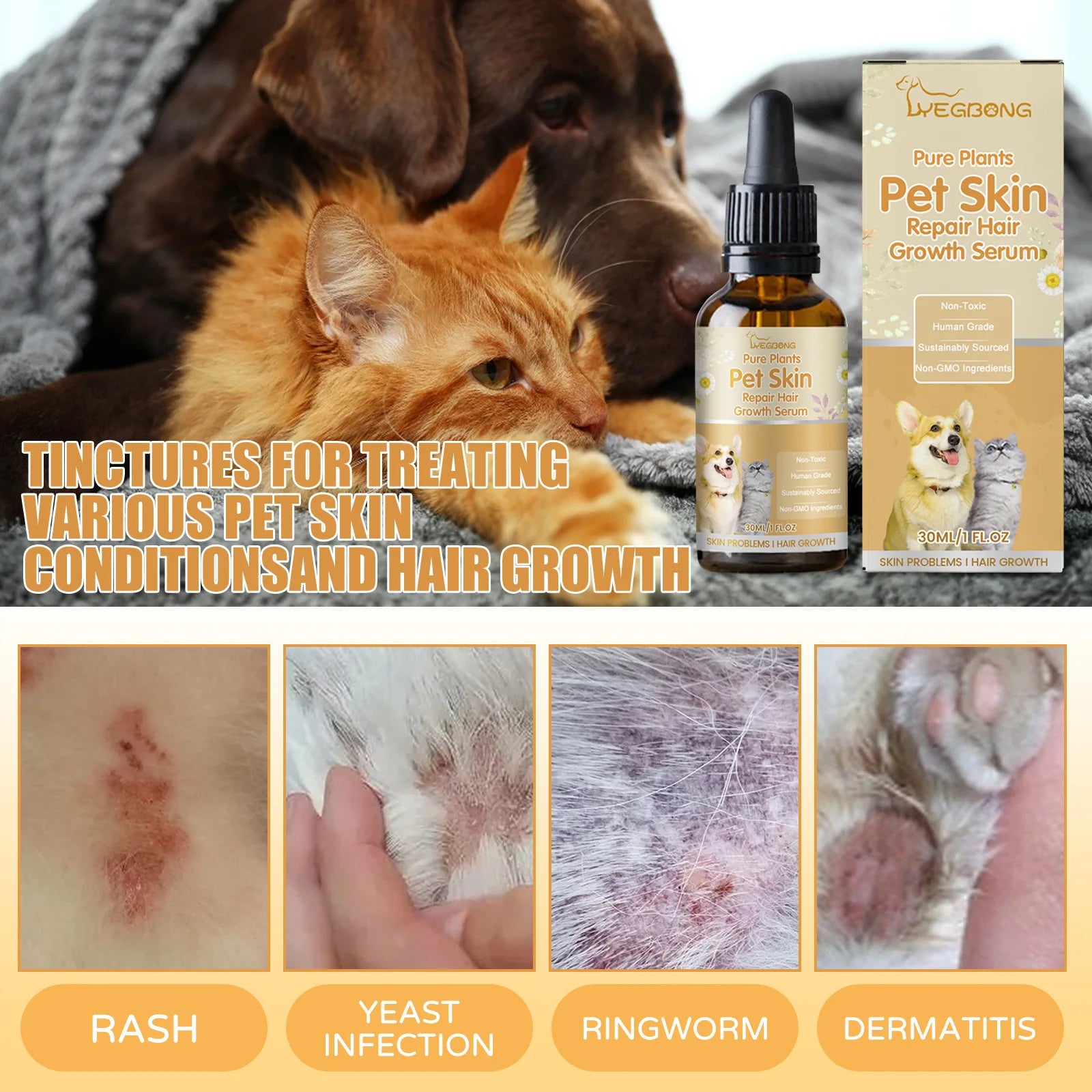 Pet Moss Essence Anti-Itch & Anti-Parasite Spray – Soothing Skin Care for Dogs & Cats | Flea, Tick & Mite Relief Formula