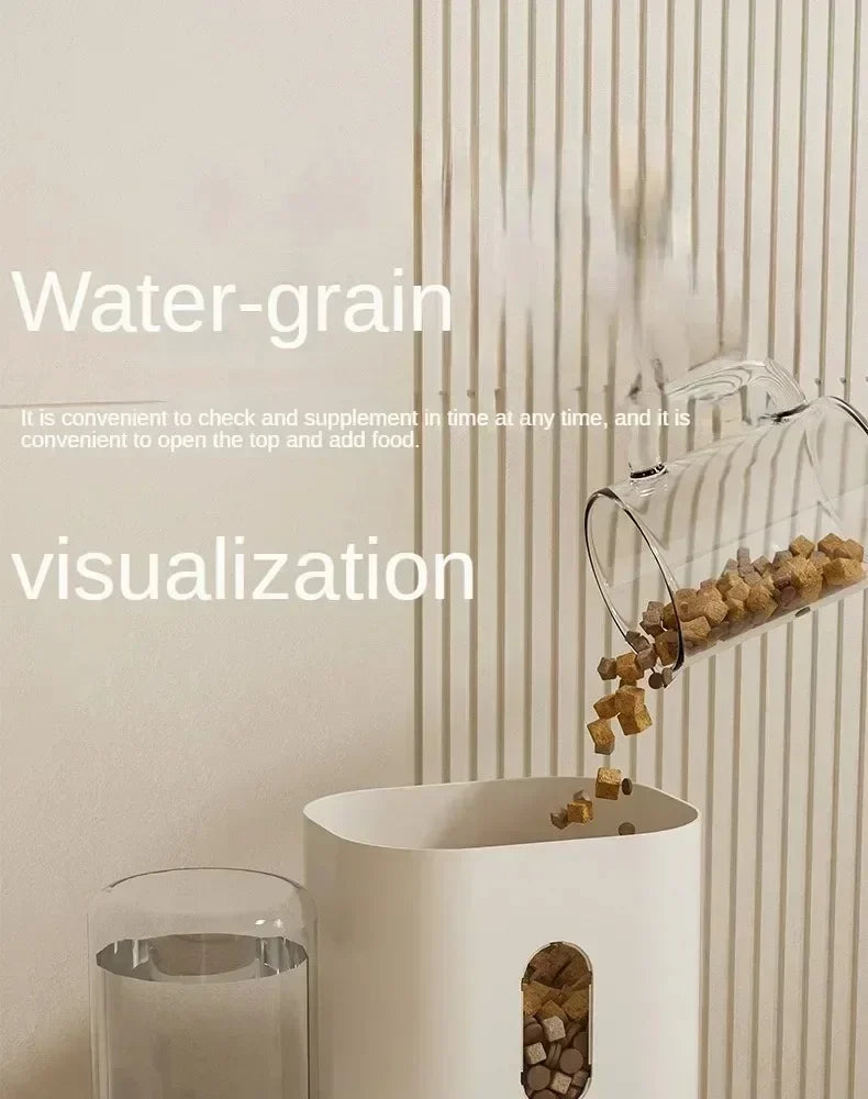 Automatic Pet Feeder & Water Fountain – Large Capacity Food Storage Dispenser for Dogs & Cats