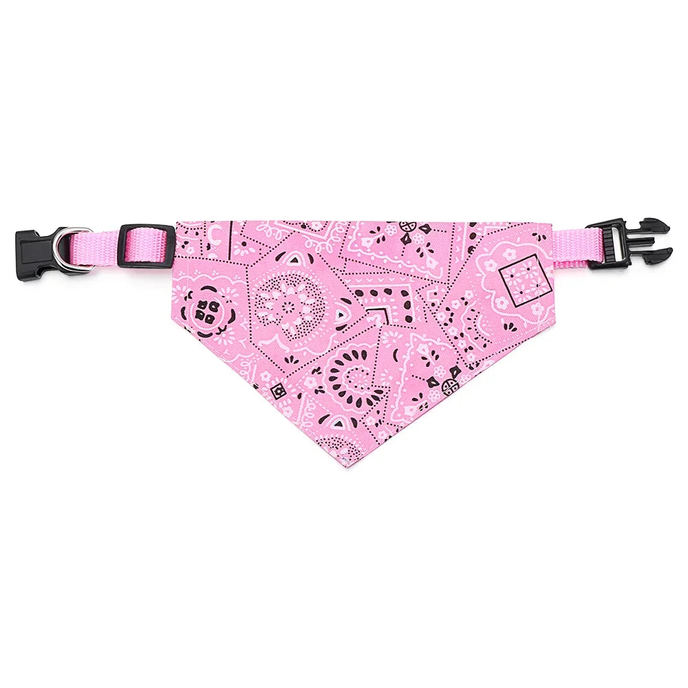 Adjustable Cotton Plaid Dog Bandana – Washable Pet Scarf with Bowtie Collar for Large Dogs & Cats