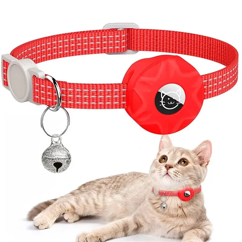 Apple AirTag Cat Collar – Adjustable Reflective GPS Kitten Collar with AirTag Holder & Bell for Boy & Girl Cats